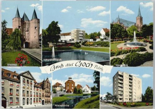 Goch Stadtpark Teich Tor Auto Blumen