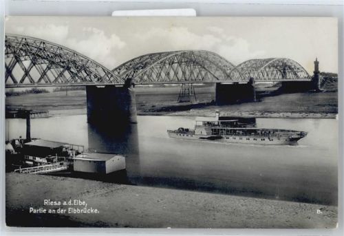 Riesa Fluss Brücke Schiff