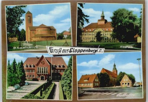 Cloppenburg Kirche Laterne Auto Baum Wiese
