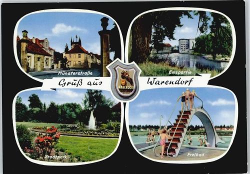 Warendorf Fluss Münsterstraße Stadtpark Blumen Schwimmbad Rutsche