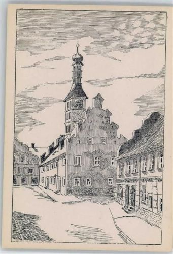 94333 W8442 Geiselhöring Künstlerkarte Rathaus