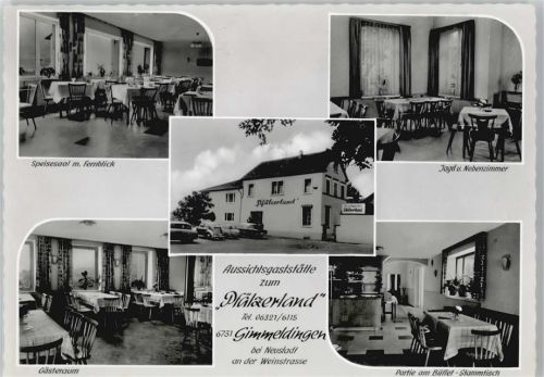 Gimmeldingen Speisesaal m. Fernblick, Gästeraum, Jagd u. Nebenzimmer, Partie am Büffeet-Stammtisch, Aussichtsgaststätte Pfälzerwald, Inh. A. Kehrein