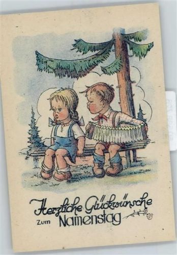 H.Wirtigen , Junge mit Ziehharmonika AKU2