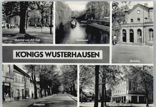 Königs Wusterhausen Bahnhof, HO-Café, Kirchplatz, Kaufhaus, Nottekanal