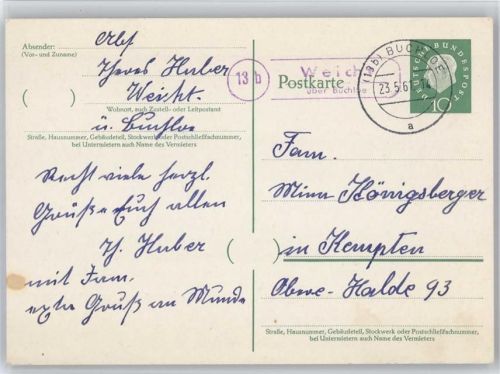 Weicht Landpoststempel