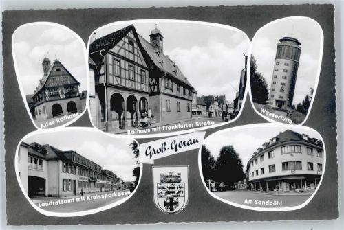 Groß-Gerau Altes Rathaus, Frankfurter Straße, Wasserturm, Am Sandböhl, Landratsamt, Sparkasse