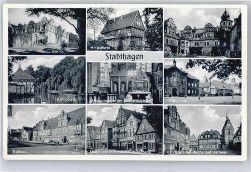 Stadthagen Schloß, Amtspforte, Rathaus, Marktplatz, Schulplatz, Kirche, Schloßcafé