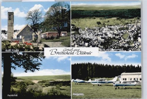 35767 W6349 Breitscheid , Hess - Kirche, Flugplatz