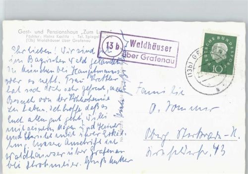 Grafenau Landpoststempel Waldhäuser