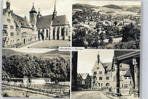 Schmalkalden Altmarkt, Schwimmbad, Teilansicht, Rathaus
