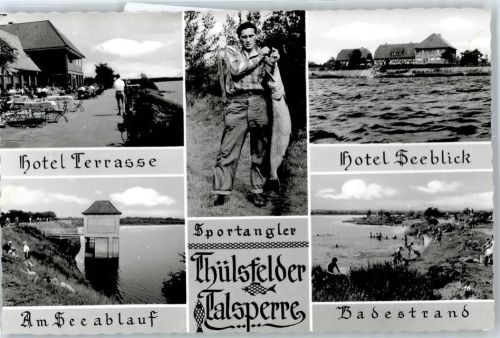26169 W2908 Thülsfelde - auf, badestrand, Hotel Seeblick, AnglerHotel Terrasse, Am Seeab