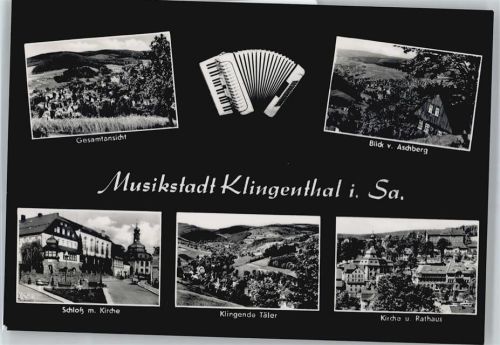Klingenthal Gesamtansicht, Schloss, Kirche, Rathaus