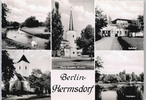 Hermsdorf Fliesstal, Bahnhof, Waldsee, Kirche