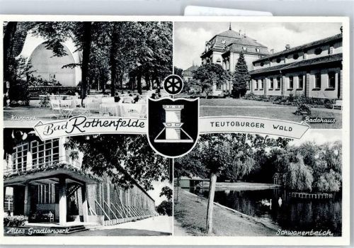 Bad Rothenfelde Kurpark, Gradierwerk, Badehaus, Schwanenteich