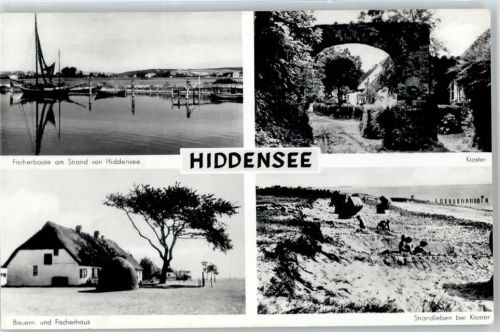 Insel Hiddensee Strand, Kloster, Fischerboote, Bauern- und Fischerhaus