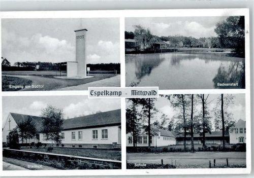 Espelkamp Südtor, Badeanstalt, Steilhof, Schule