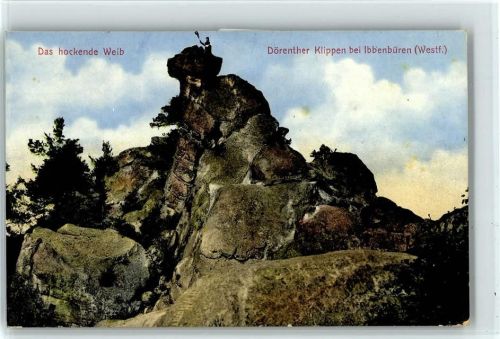 Ibbenbüren 1910 - 1920 Das hockende Weib Dörenther Klippen bei Ibbenbüren Westf