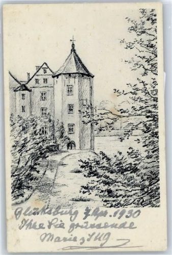 24960 W2392 Glücksburg (Ostsee) - Zeichnung, Ortspartie