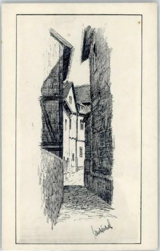Gießen Rittergasse, Federzeichnung