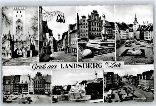 Landsberg Bayertor, Bergstraße, Rathaus, Schmalztor, Rathaus, Stadtplatz