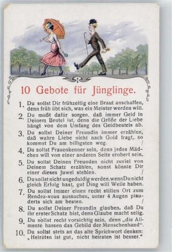 10. Gebote für Jünglinge