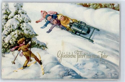 Bob, Neujahr, Ski, Kinder