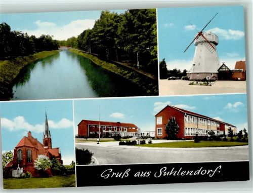 Suhlendorf Windmühle Kirche Schule 4-Bild-Aufnahme