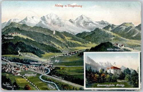 Alzing Genesungsheim, Hochfelln, Hochgern, Maria Eck, Siegsdorf, Sign. E. Felle