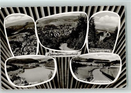 Attendorn Burg Schnellenberg Listertalsperre Stausee Ahausen Ortsansicht