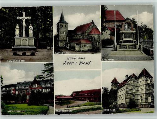 Leer Kalvarienberg Kath. Kirche Ehrenmal Haus Loretto Marienschule Haus Alst