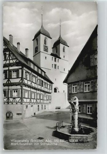 73349 W7346 Wiesensteig - Marktbrunnen Stiftskirche