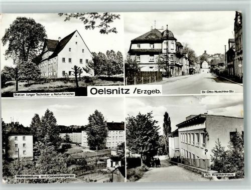 Oelsnitz Station Junger Techniker u. Naturforscher Dr. Otto-Nuschke-Straße Wohnsiedlung an der Gabelsbergerstraße am Krankenhaus