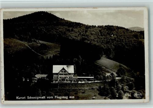 Schweigmatt Cafe Pension Greiner Pension Waldhaus Luftaufnahme