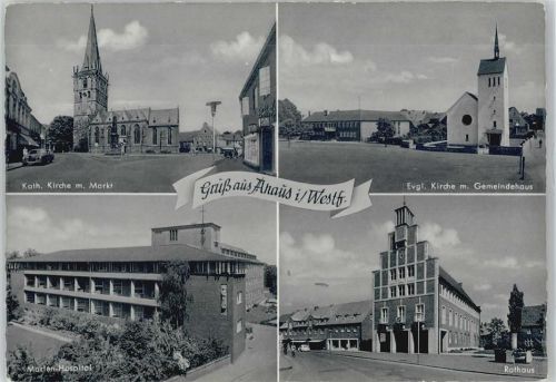 Ahaus Kath. Kirche Evangel.Kirche Gemeindehaus Marten-Hospital Rathaus