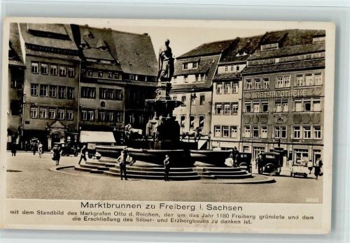 Freiberg Marktbrunnen mit dem Standbild des Markgrafen Otto d. Reichen