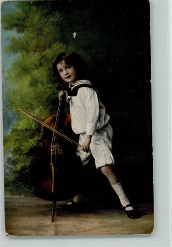 1915 Junge mit einem Cello AK Gute Erhaltung
