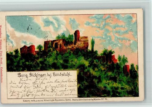 Landstuhl Burg Sickingen Erste Pfälzische Künstler-Aquarell-Serie