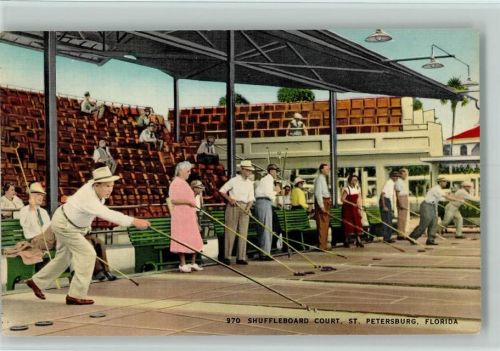 Shuffleboard Court, St. Petersburg Florida ca 1940 AK USA
