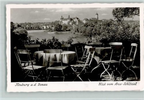 Neuburg Blick vom Arco-Schlössel Terrasse