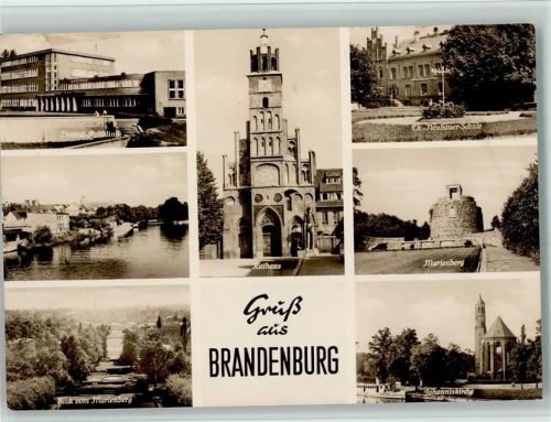 Brandenburg Zentral-Poliklinik Blick vom Marienberg Rathaus Th.-Neubauer-Schule Marienberg Johanniskirche