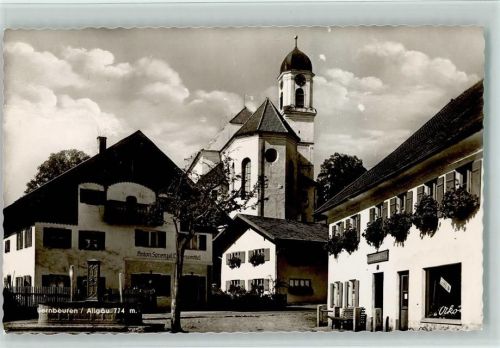 Bernbeuren Ortsansicht Kirche Anton Sprengel Lebensmittelladen Brunnen Foto Ako