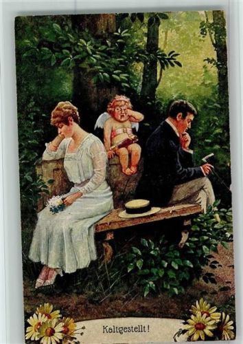 Kaltgestellt Weinender Amor Paar