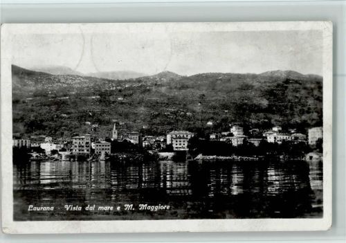 Lovrana 1937 Ansicht vom Meer Monte Maggiore