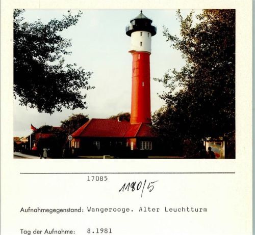 Wangerooge Alter Leuchtturm Foto montiert auf Karton
