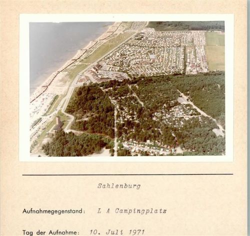 Sahlenburg Campingplatz Foto montiert auf Karton