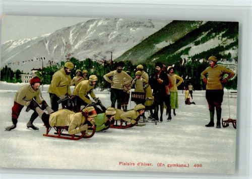 1909 Verlag Burgy Nr. 498 - Schlitten Wettkampf AK