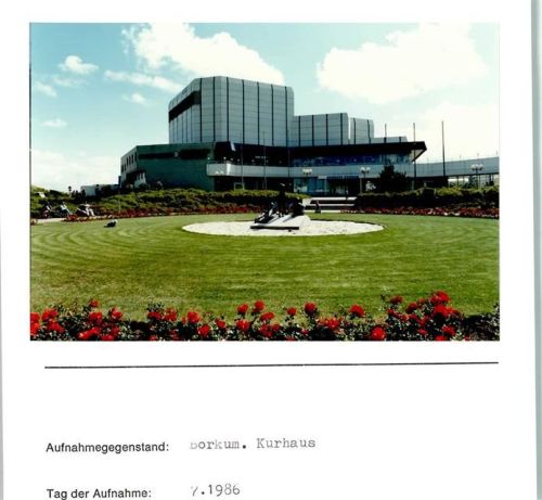 Borkum Kurhaus Foto montiert auf Karton