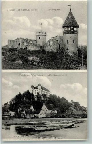 Tuttlingen Ruine Honburg Tuttlingen Blick auf Schloss Mühlheim 2-Bildaufnahme