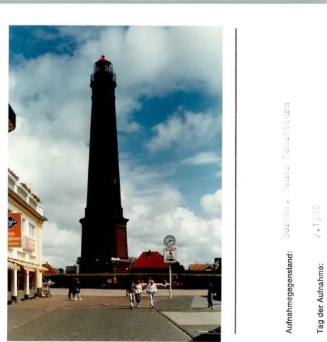 26757 W2972 Borkum FOTO KEINE AK Neuer Leuchtturm Foto montiert auf Karton