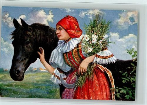 1910 Sichel Blumenstrauß Piroschka sign. Neupert